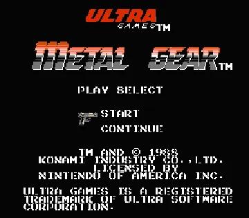 Metal Gear (Europe) screen shot title
